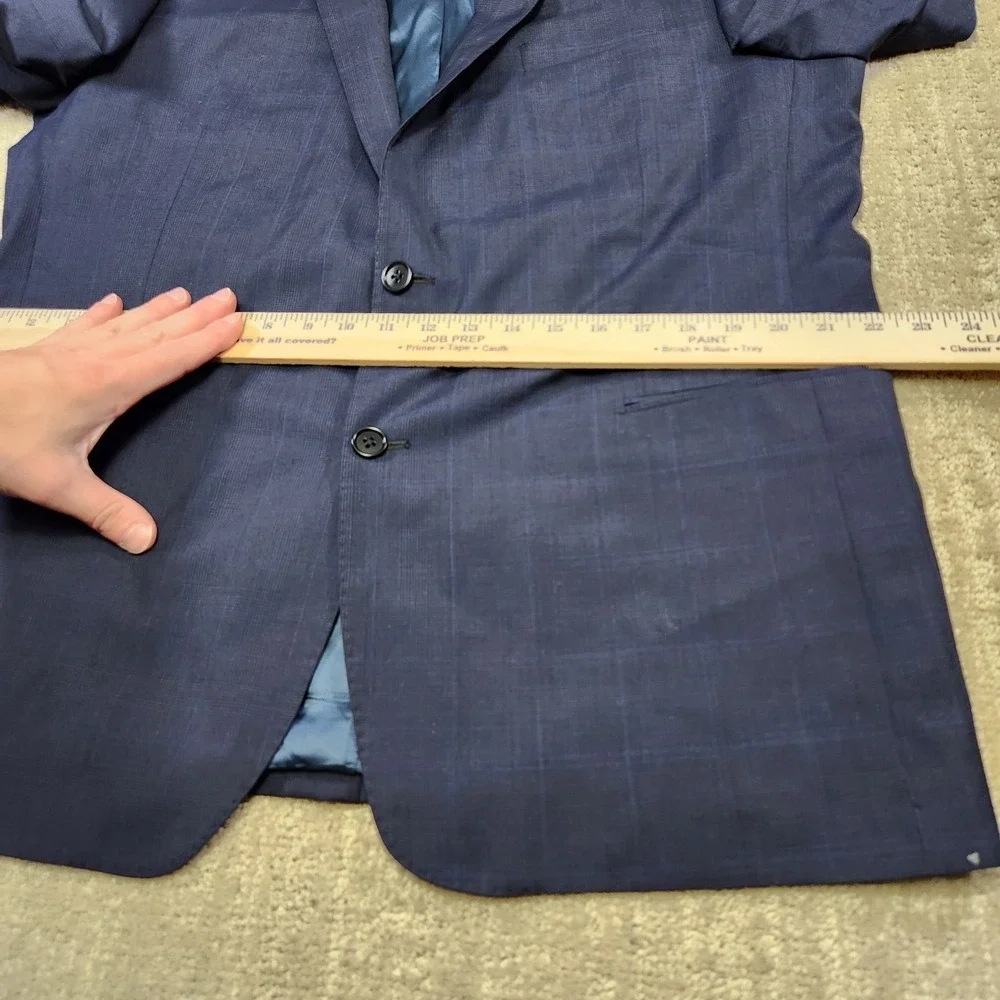 Brooks‎ Brothers Blazer Men 44R Blue Plaid Tollegno Wool Regent Fit *READ